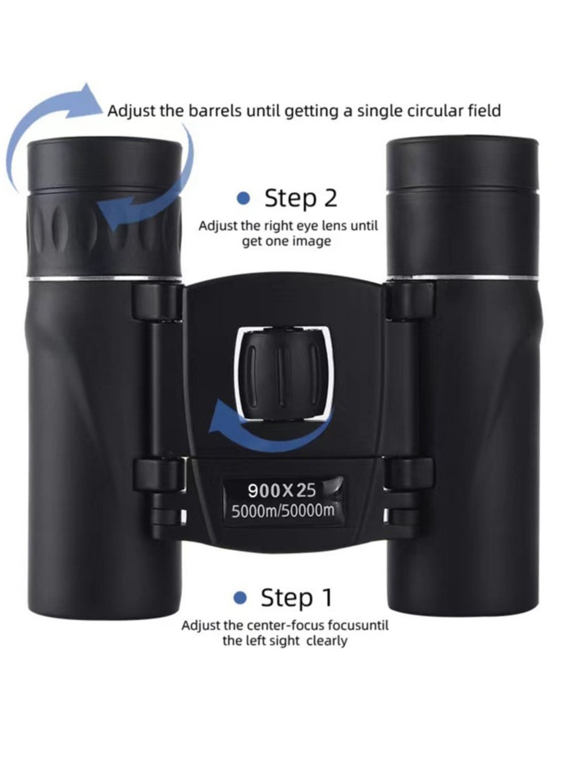 AROAQ - 900x25 HD Powerful Binoculars 9000M Long Range Folding Mini Telescope BAK4 FMC Optics For Hunting Sports Outdoor Camping Travel - Image 1