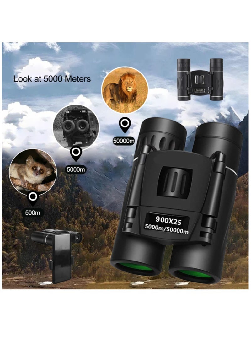 AROAQ - 900x25 HD Powerful Binoculars 9000M Long Range Folding Mini Telescope BAK4 FMC Optics For Hunting Sports Outdoor Camping Travel - Image 1
