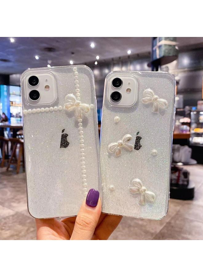 S-TOP Case For iPhone 11 Pearl Bow Glitter Epoxy TPU Phone Case - Image 2