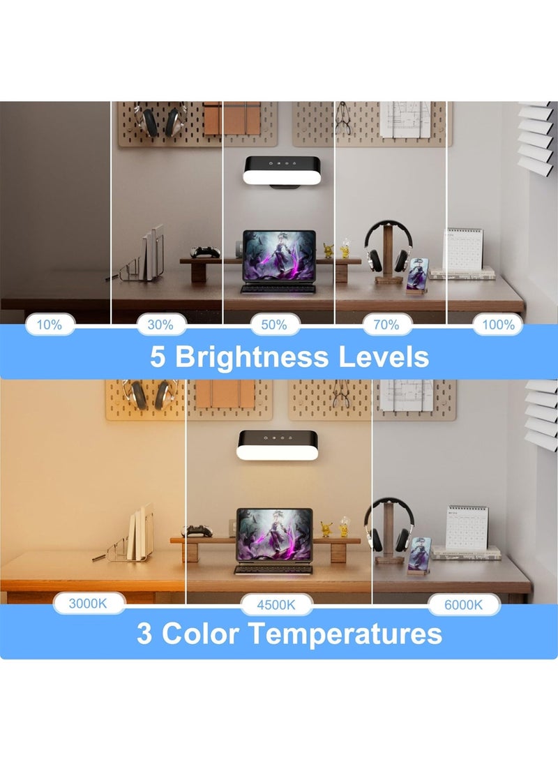 LOOPITYS LED Wall Lights with Remote, Rechargeable Wall Mounted Sconces with 2200mAh Battery,night light 3 Colors Temp & 9 RGB Ambient Sconce, 360° Rotation Cordless Wall Mounted Lamp for Bedroom (Black) - Image 3