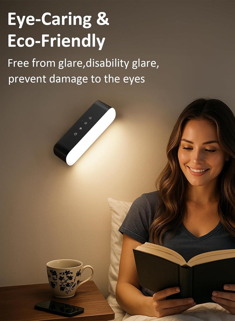 LOOPITYS LED Wall Lights with Remote, Rechargeable Wall Mounted Sconces with 2200mAh Battery,night light 3 Colors Temp & 9 RGB Ambient Sconce, 360° Rotation Cordless Wall Mounted Lamp for Bedroom (Black) - Image 4