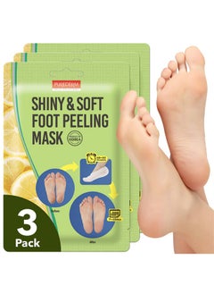Purederm Shiny & Soft Foot Peeling Mask (3 Pack) - For Smooth And Moist Baby Skin With Exfoliating Peel Off Calluses, Dry Skin, Cracked Heels - Men And Women  - Image 1