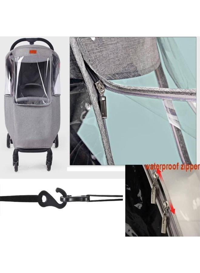 PENINSULA LOVE PENINSULA LOVE Stroller Rain Cover Universal Pram Buggy Rain Shield Waterproof Stroller Weather Shield Baby Pushchair Cover with Canopy Window - Image 2