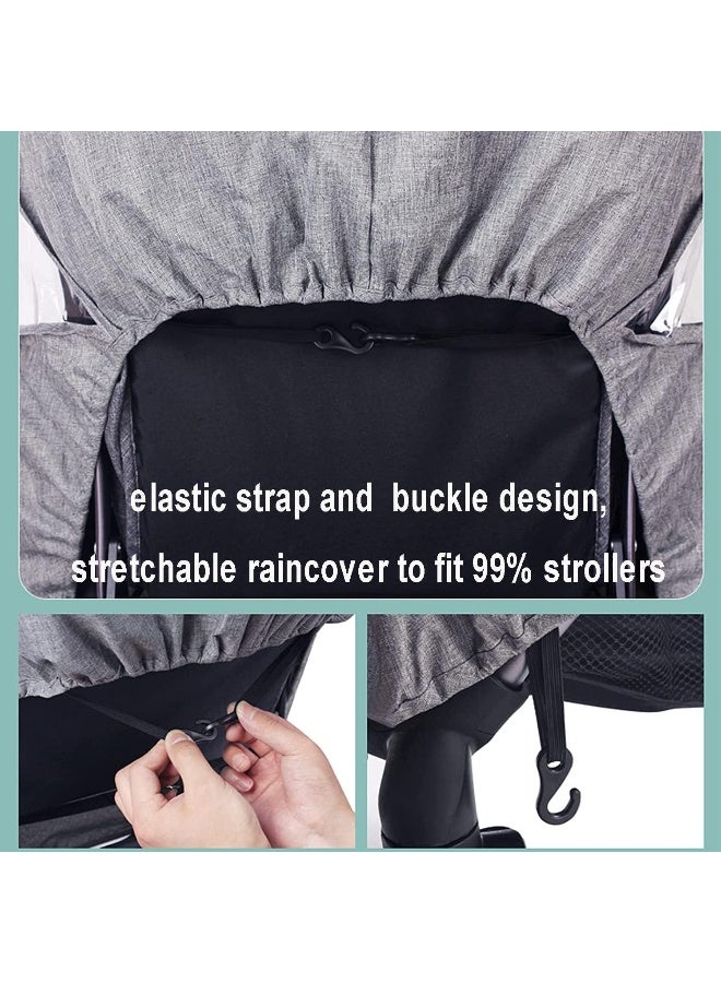 PENINSULA LOVE PENINSULA LOVE Stroller Rain Cover Universal Pram Buggy Rain Shield Waterproof Stroller Weather Shield Baby Pushchair Cover with Canopy Window - Image 3