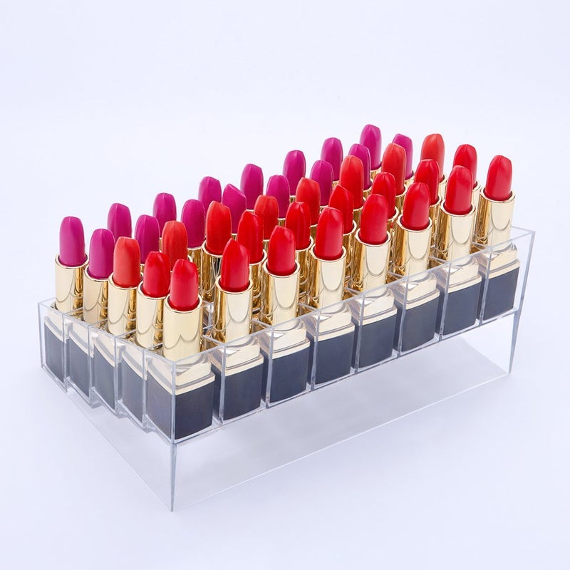 Benbilry Lipstick Holder  40 Space Acrylic Lipstick Holder Organizer Case Display Rack 40 Slots (In A 8 X 5 Arrangement) Stand Cosmetic Makeup Organizer Lipstick  Brushes  Bottles More - Image 5