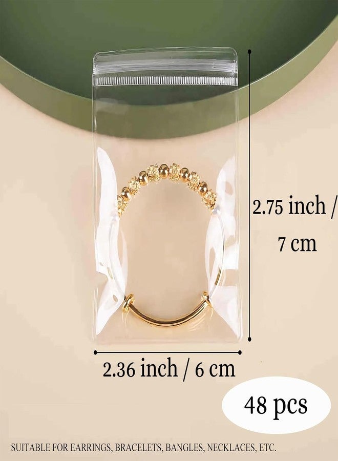 FBLXE 48Pcs PVC Jewelry Pouches Clear Zipper Bags Mini Transparent Plastic Portable Dustproof Bracelet Storage Bag Anti Oxidizing Earrings for Storage Jewelry Packing Bags (7x6 cm) (48 Pack) - Image 2