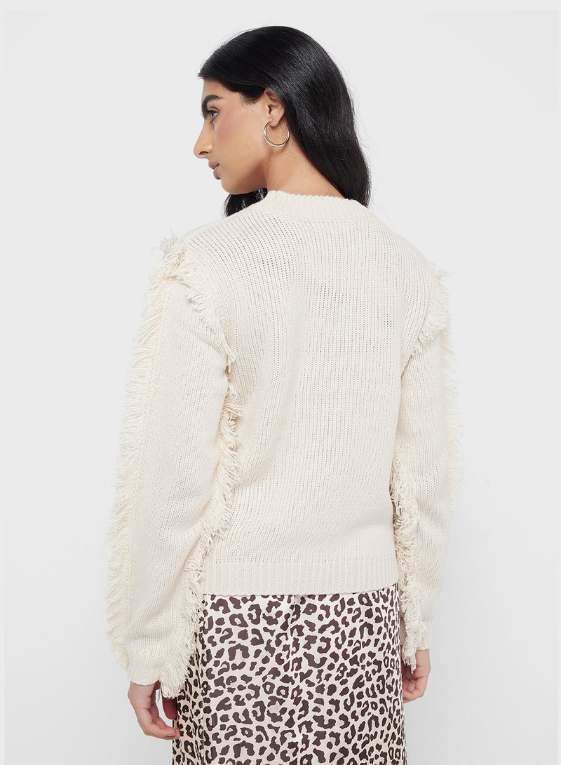 VERO MODA Crew Neck Fringe Pullover  - Image 2
