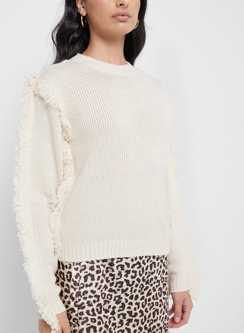 VERO MODA Crew Neck Fringe Pullover  - Image 3