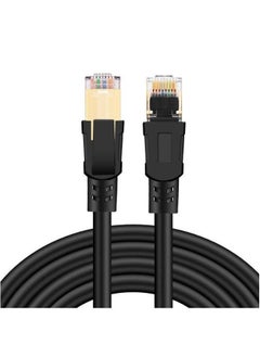 Generic Manufacturer Cat8 Class 8 Network Cable Round Wire Jumper Tested Pure Copper Computer Cable-Color:Black-Line Length:0.5 M  - Image 1