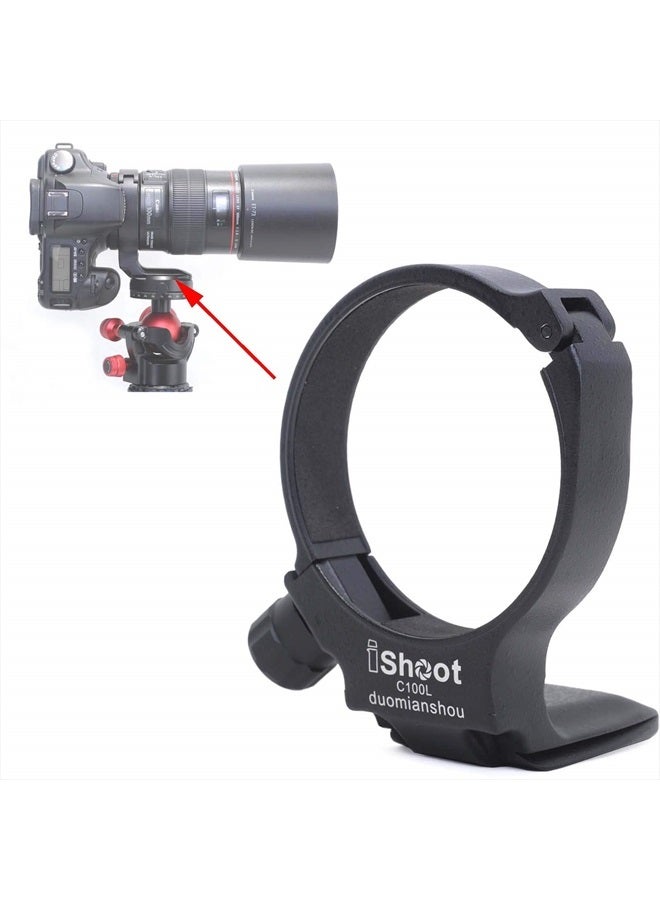 iShoot Tripod Mount Ring, iShoot Lens Collar Support Compatible with Canon EF 100mm f/2.8L Macro IS USM Lens (Replace Canon Tripod Mount Ring D), Built-in ARCA Type Camera Quick Release Plate for Tripod Head - Image 1