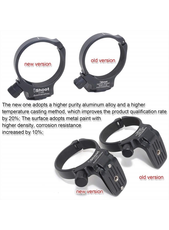 iShoot Tripod Mount Ring, iShoot Lens Collar Support Compatible with Canon EF 100mm f/2.8L Macro IS USM Lens (Replace Canon Tripod Mount Ring D), Built-in ARCA Type Camera Quick Release Plate for Tripod Head - Image 4