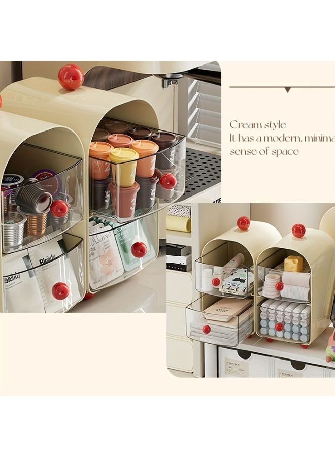 HOMESTAR 2PCS Tea Bag Storage Box, Tea Room Coffee Capsule Storage Rack, Office Bar Multi-layer Tea Leaf Organizer Box - Image 2