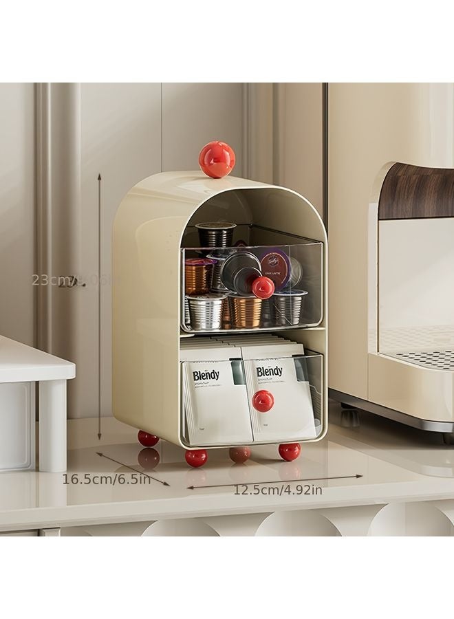 HOMESTAR 2PCS Tea Bag Storage Box, Tea Room Coffee Capsule Storage Rack, Office Bar Multi-layer Tea Leaf Organizer Box - Image 4