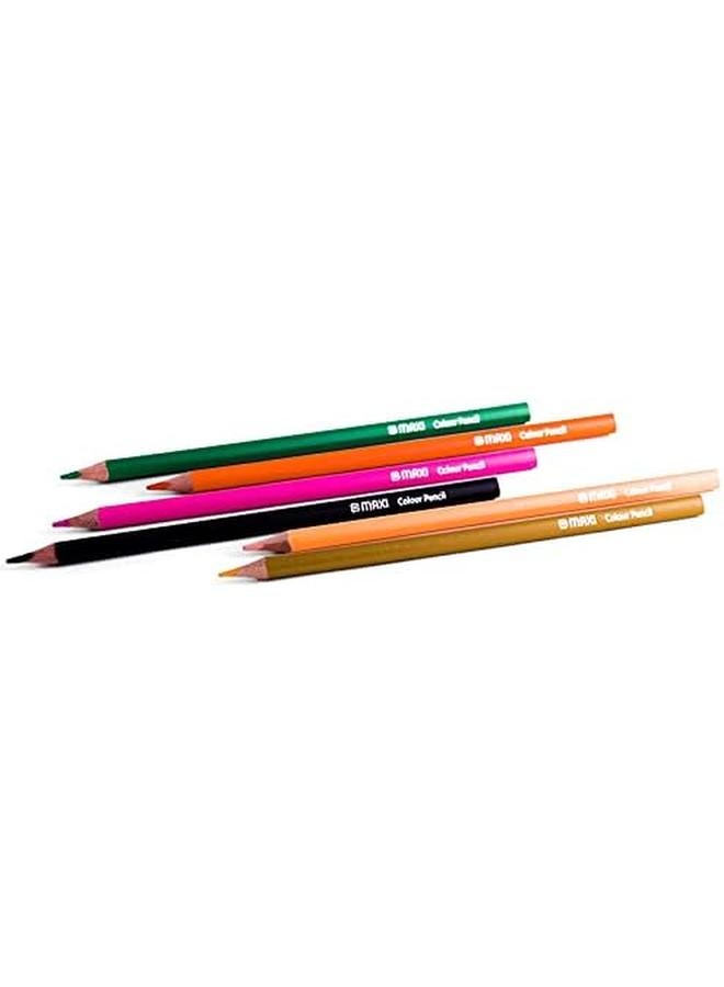 Maxi Triangular Colour Pencils In A Round Metal Tin 12 Colours - Image 3