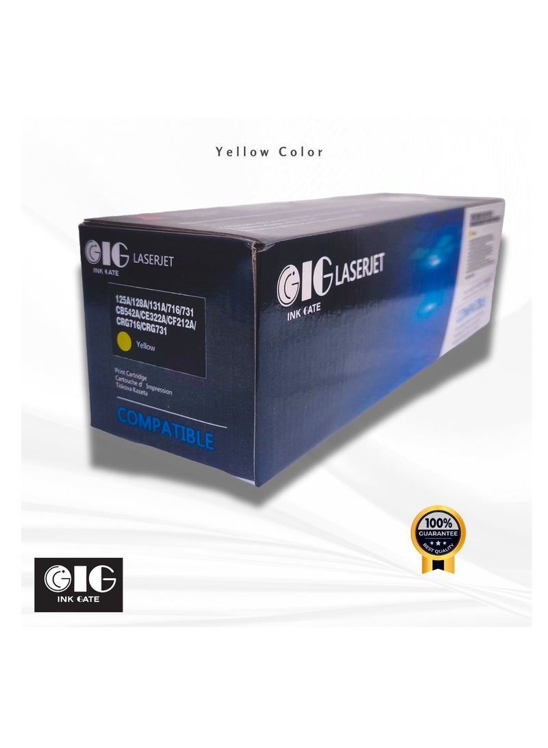 GIG IG Compatible Yellow Toner Cartridge – 125A / 131A / 128A – for HP CP1215, CP1515n, M251nw, M276nw, CM1415fn (Up to 1,400 Pages) - Image 2