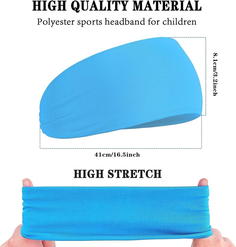 HZYH 6 Pcs Kids Boys Headbands, Athletic Sweatbands, Sweat Absorbing, Not Easy to Tear, Breathable and Durable, for Climbing, Running, Hiking,  Cycling - Image 2