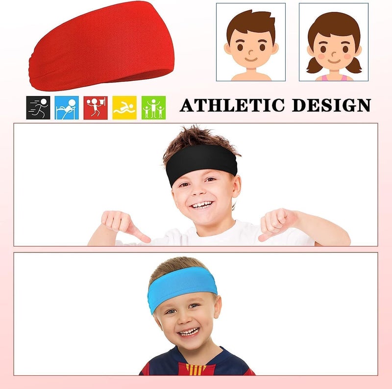 HZYH 6 Pcs Kids Boys Headbands, Athletic Sweatbands, Sweat Absorbing, Not Easy to Tear, Breathable and Durable, for Climbing, Running, Hiking,  Cycling - Image 5