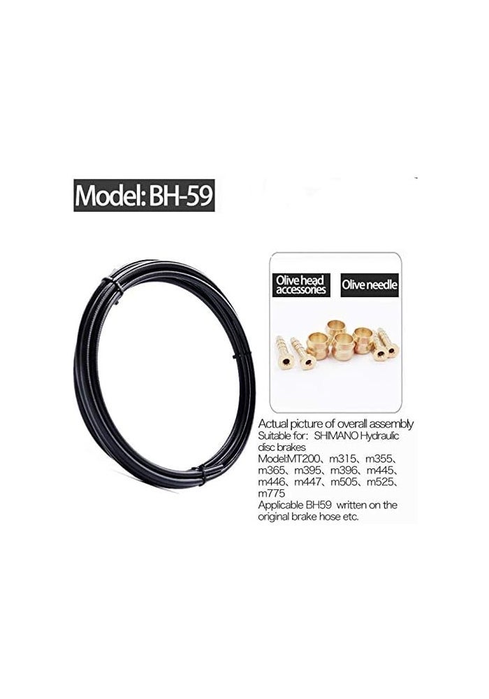 YBEKI Bicycle Brake Hose and Brass Connection Insert Kit - 2500mm Hydraulic Disc Brake Hose for Shimano BH59 BH90 Avid Sram Magura (Black) - Image 2