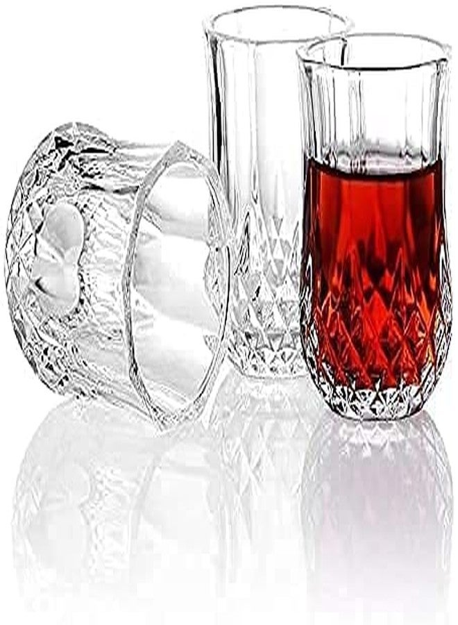 Kosh Fancy Design Crystal Clear Heavy Base Shot Glass for Vodka, Tequila, Liquor Shot, Wine Tasting, Cocktail Pour, Bar - (60 ml Approx) (Crystal Shape, Pack of 12) - Image 3