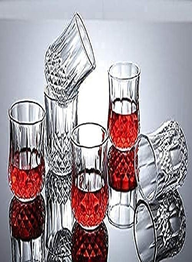 Kosh Fancy Design Crystal Clear Heavy Base Shot Glass for Vodka, Tequila, Liquor Shot, Wine Tasting, Cocktail Pour, Bar - (60 ml Approx) (Crystal Shape, Pack of 12) - Image 5