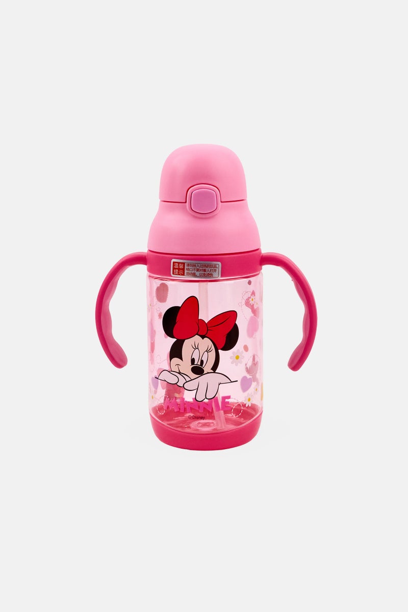 Disney Minnie Mouse Double Handle Water Bottler With Strap, Pink - Image 1