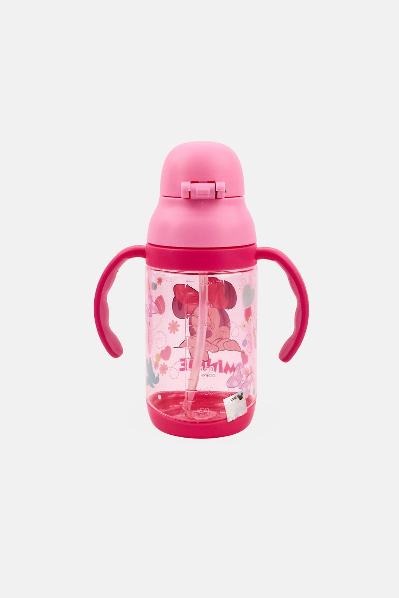 Disney Minnie Mouse Double Handle Water Bottler With Strap, Pink - Image 3