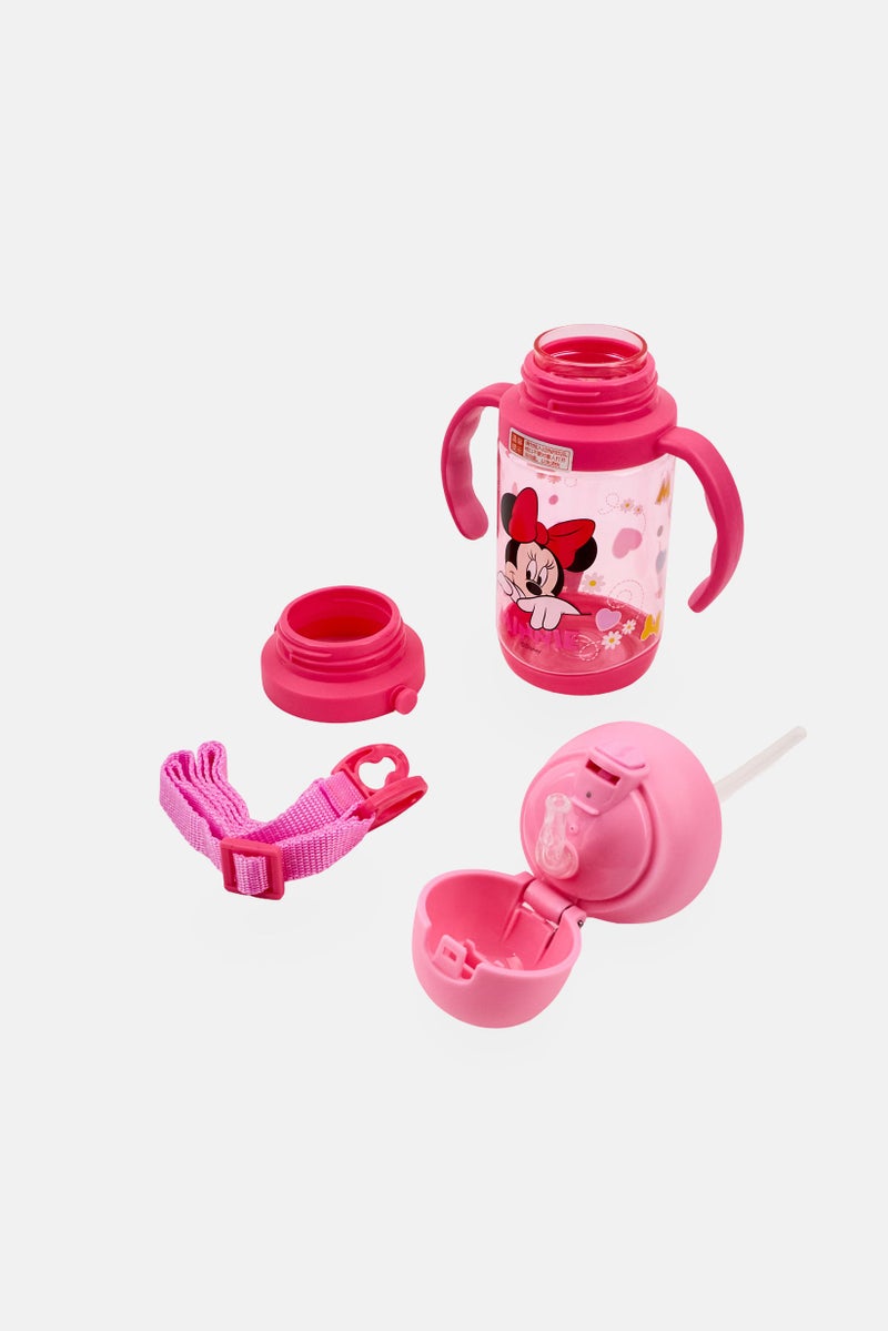 Disney Minnie Mouse Double Handle Water Bottler With Strap, Pink - Image 4