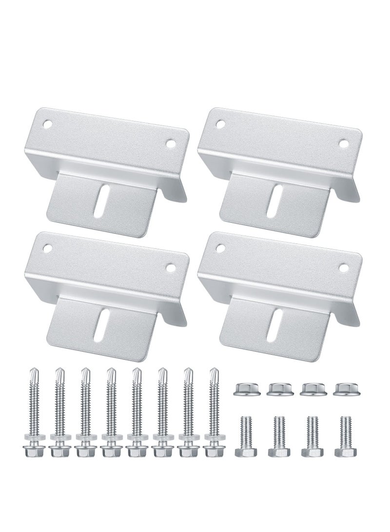 Excefore Solar Panel Mounting Brackets, Solar Panel Aluminum Z Shaped Brackets ,Holders with Screw and Nuts for RV Boat Wall Caravans Yacht Roof Solar Panel Mounting (4 Sets)  - Image 1