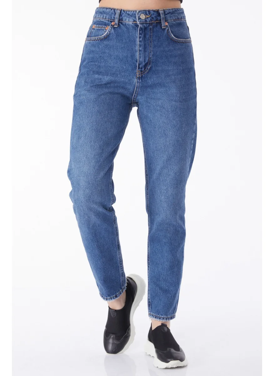 Tofisa Plain Mid Women Blue Mom Jeans Jeans - 50009