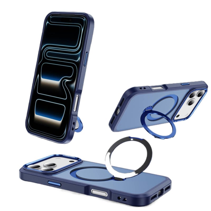 MagSafe iPhone 16 Plus Drop Protection PC Case for iPhone 16 16 Plus 16 Pro 16 Pro Max with 360° Rotating Kickstand in Black - Image 3