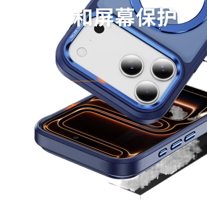 MagSafe iPhone 16 Plus Drop Protection PC Case for iPhone 16 16 Plus 16 Pro 16 Pro Max with 360° Rotating Kickstand in Black - Image 4