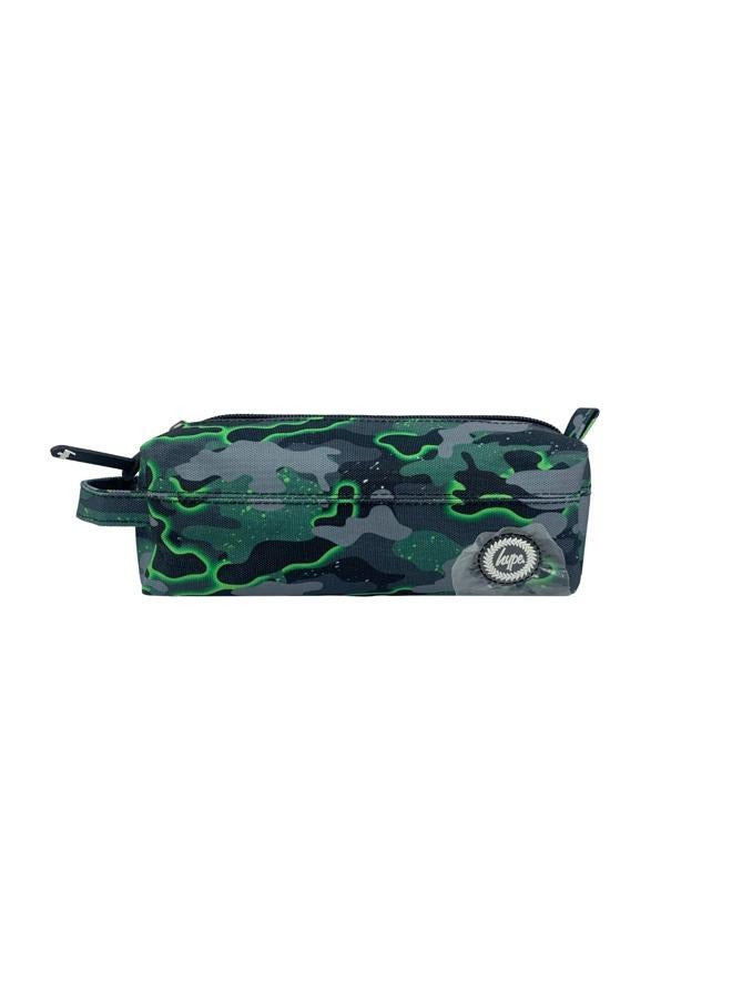JUST HYPE Original Pencil Pouch - Green Glow Camo - Image 1