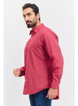Van Heusen Men Regular Fit Allover Print Long Sleeves Dress Shirt, Red  - Image 2