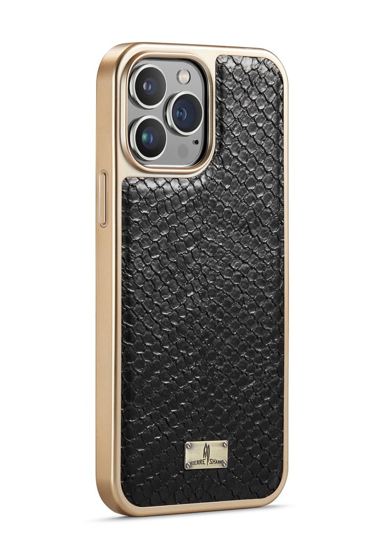 Suteni Back Cover Snake Leather Phone Case for iPhone - Image 1