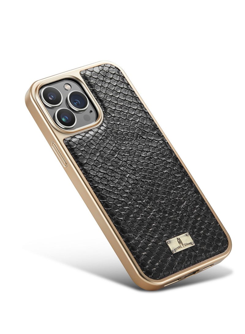 Suteni Back Cover Snake Leather Phone Case for iPhone - Image 3