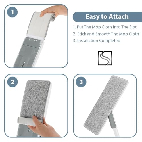 STELLIX Microfiber Large Mop Refill Pad: Washable, Fits Flat Mops, Ideal for Large Buckets (4 Pc, 38x12 cm) - Image 3