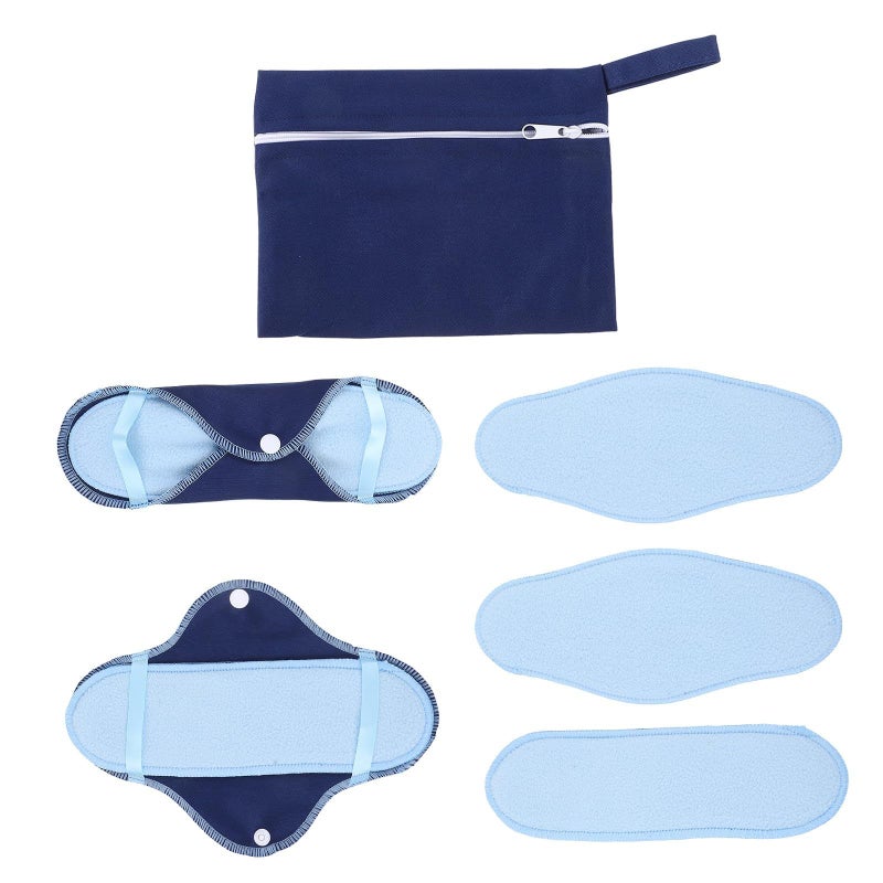 Washable Reusable Sanitary Pads 8 Pack Leakproof Fleece for Women Day Night - Image 2