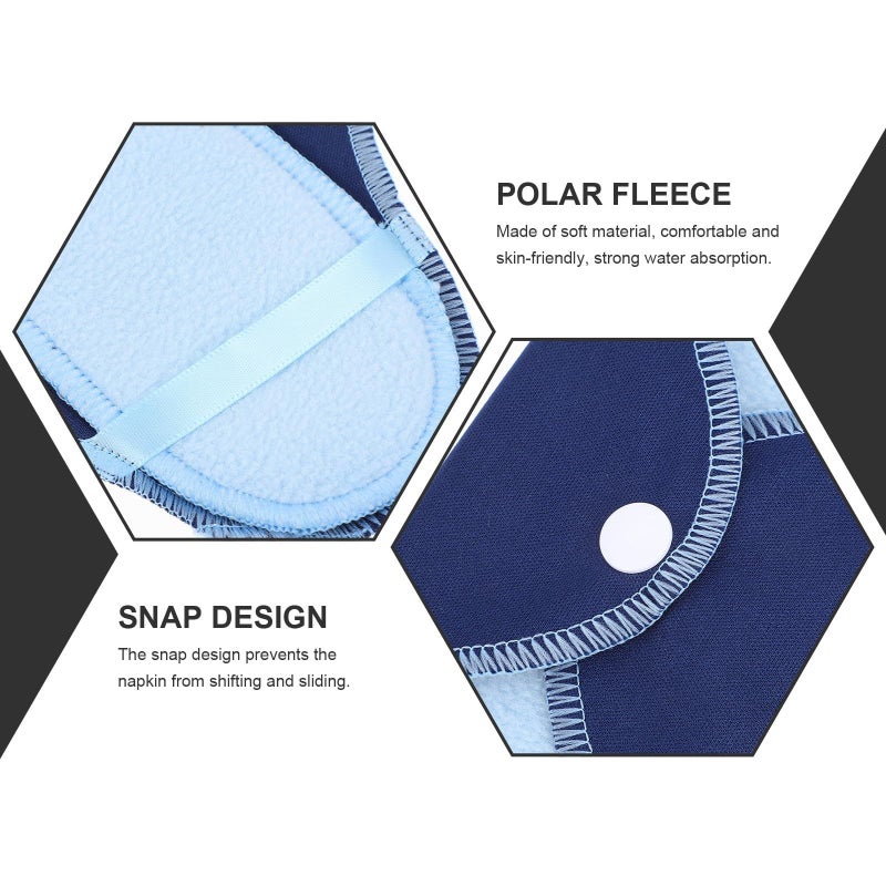 Washable Reusable Sanitary Pads 8 Pack Leakproof Fleece for Women Day Night - Image 5