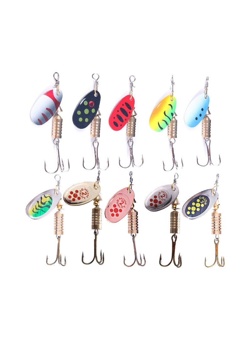 KASTWAVE Trout Lures Spinner Baits Fishing Lures Kit for Bass Trout Spinners Lure with Tackle Box Spinnerbait for Freshwater Saltwater,Hard Metal Fishing Kit, 10pcs,Improve The Efficiency of Fishing  - Image 1