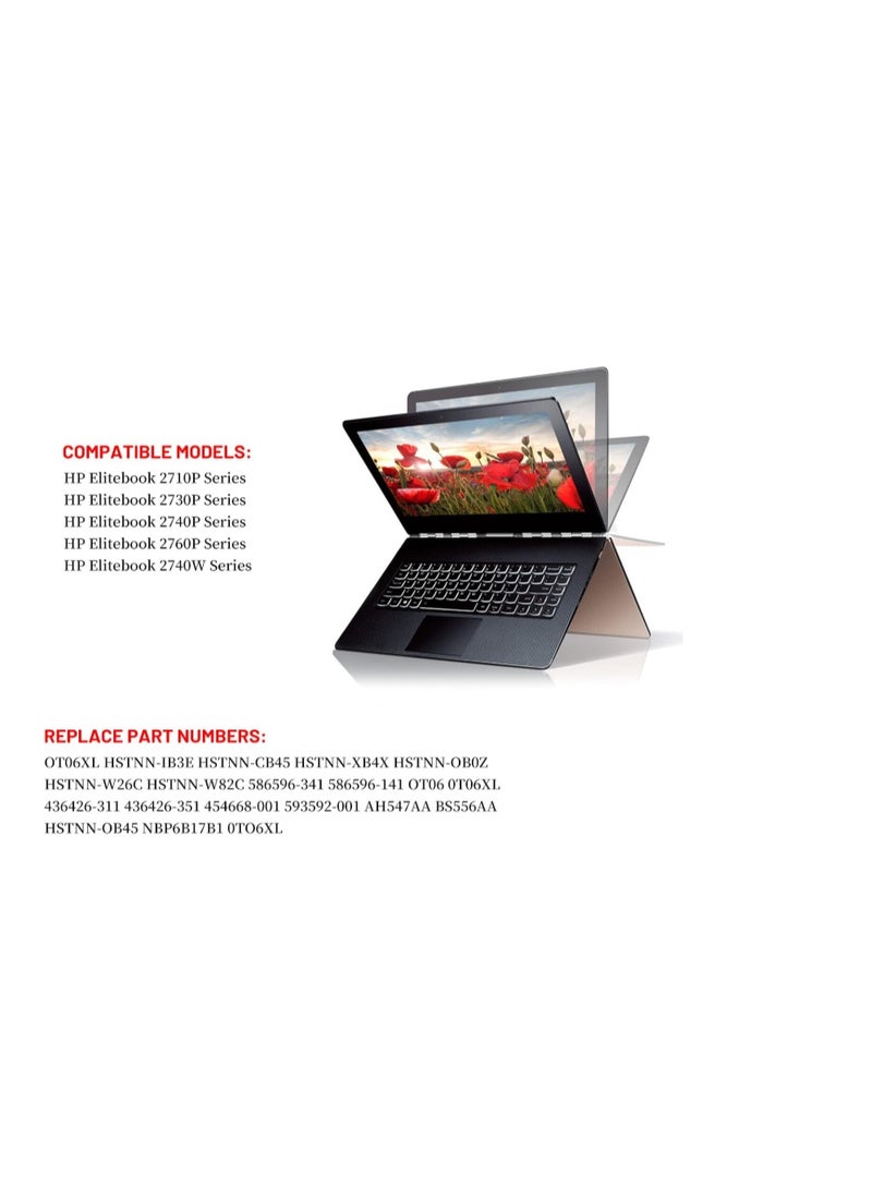 Terabyte بطارية لابتوب بديلة 11.1 فولت 44 واط ساعة HP EliteBook 2710P 2730P 2740P 2760P OT06 HSTNN-CB45 HSTNN-XB4X HSTNN-OB45 OT06XL - Image 2