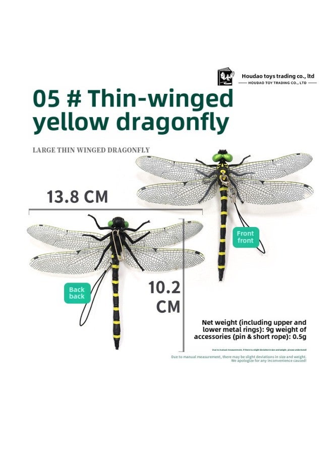 Simulation Dragonfly Exported To Japan Mosquito Repellent Artifact Plastic Model Toy Dragonfly Crafts-Color:05 Thin Wings Yellow 140*100  - Image 1