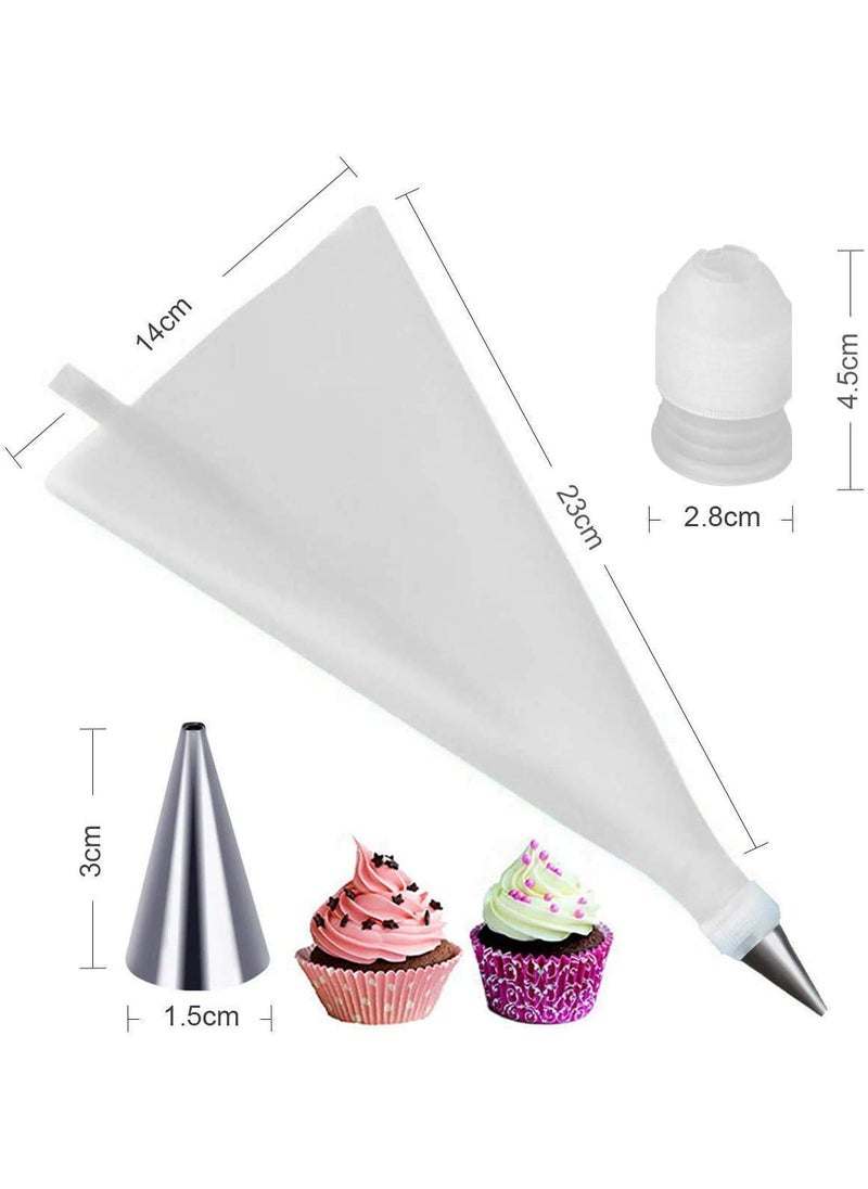 C&G INDIA CG INDIA Cake 12 Piece Cake Decorating Set Frosting Icing Piping Bag Tips with Steel nozzles Reusable Washable  - Image 5
