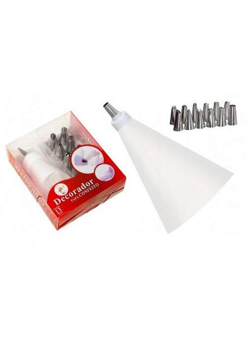 C&G INDIA CG INDIA Cake 12 Piece Cake Decorating Set Frosting Icing Piping Bag Tips with Steel nozzles Reusable Washable  - Image 4