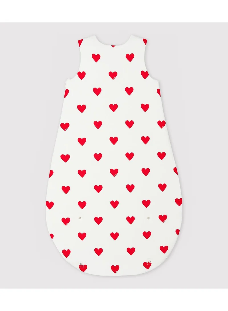 Petit Bateau Babies' Heart Patterned Cotton Tog 2-Rated Sleeping Bag