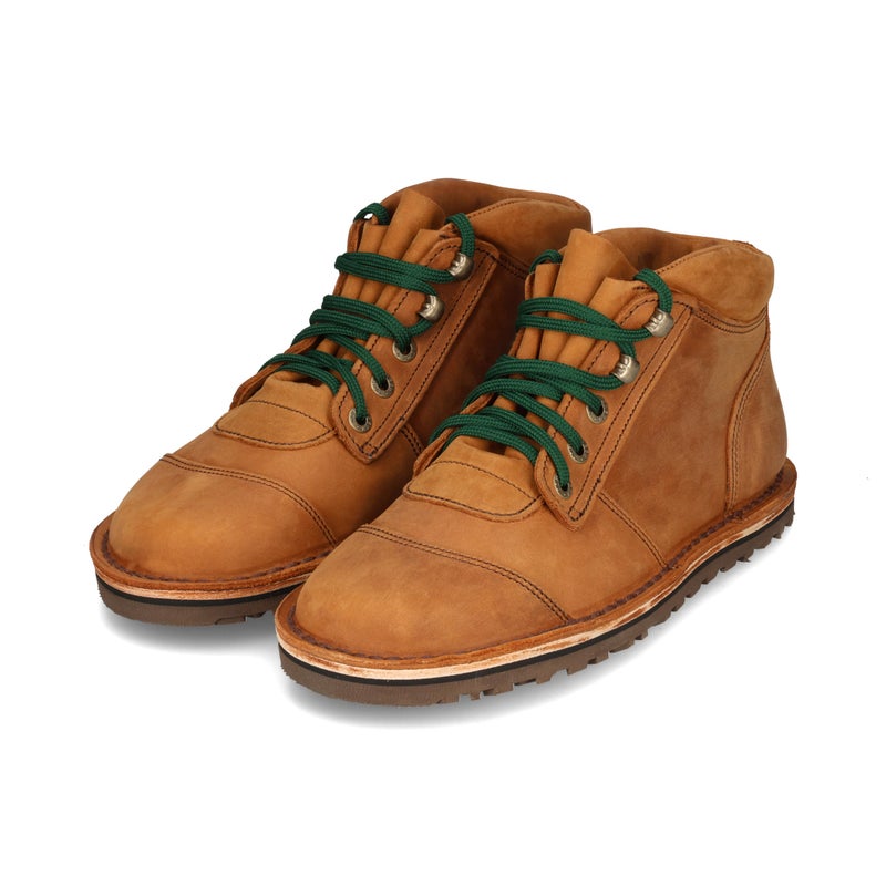 JIM GREEN Mens African Ranger Barefoot Boots LaceUp Water Resistant Full Grain Leather Work or Hiking Boot Fudge 9