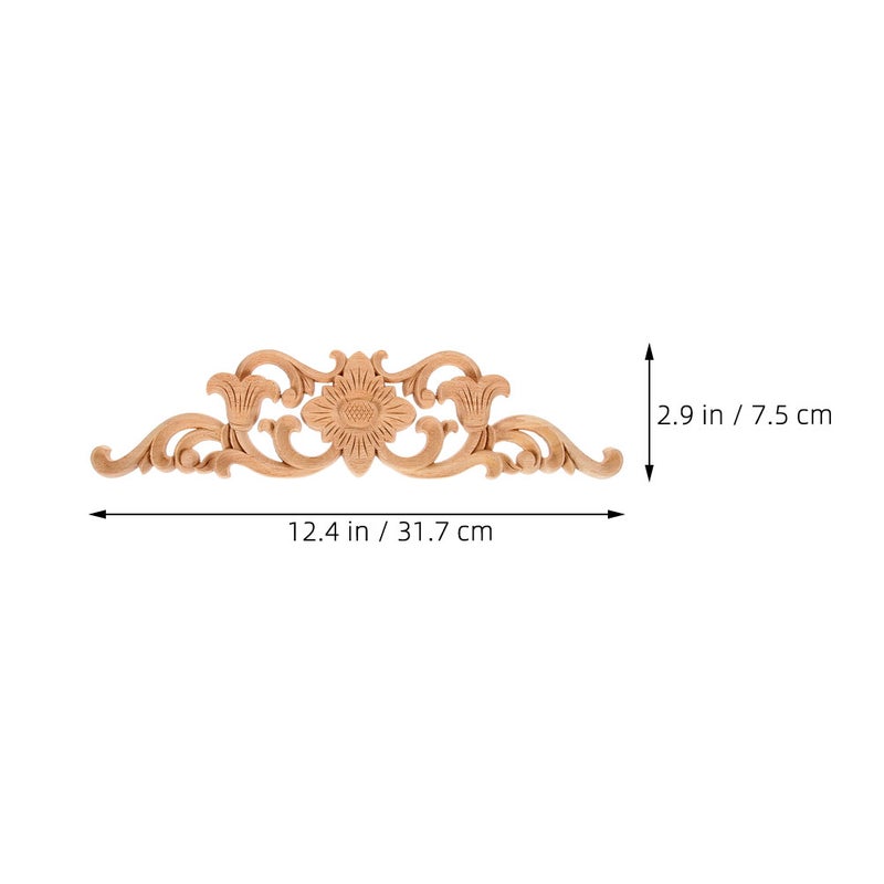 4pcs European Style Wood Carved Onlay Appliques For Furniture Decoration Unpainted Carving Decals For Wardrobe Cabinet Door - Image 3