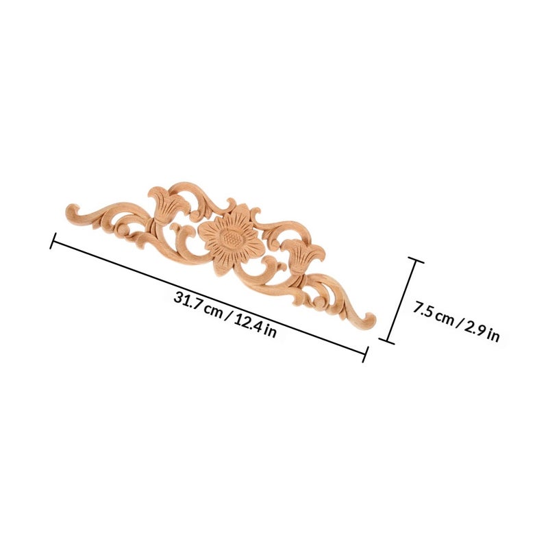 4pcs European Style Wood Carved Onlay Appliques For Furniture Decoration Unpainted Carving Decals For Wardrobe Cabinet Door - Image 2
