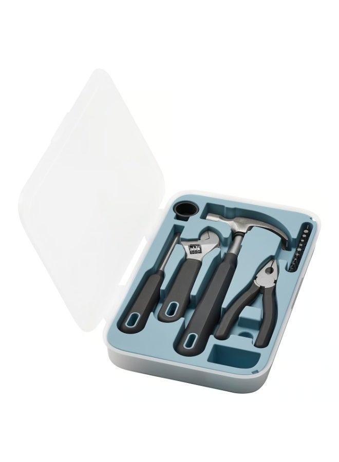 Baitique 15-Piece Hand Tool Set with Hammer, Pliers and Bit Driver in Stackable Box - Image 1