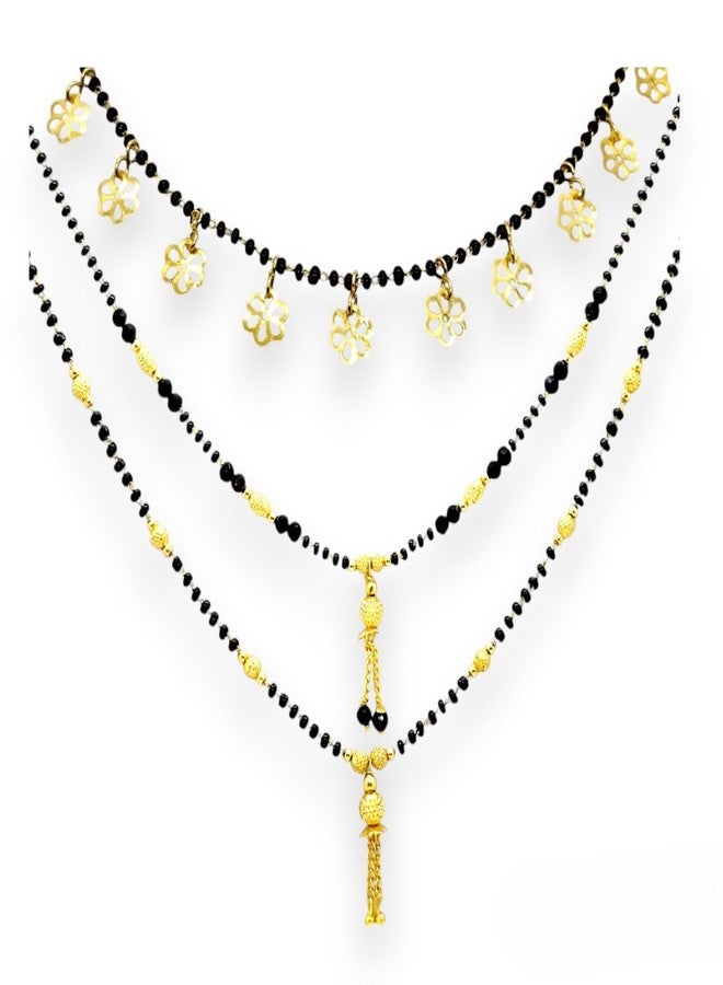 Elleva Stylish Mangalsutra for Women | Tanmani Necklace Traditional Mangalsutra Stylish new | Karva Chauth Jewellery Set, Set of 3 (Pack of1) - Image 1