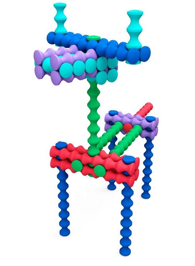 Popular Playthings Playstix Starter Set Construction Toy Building Blocks 80 Piece Kit - Image 5